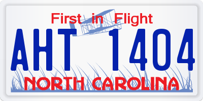 NC license plate AHT1404
