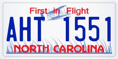 NC license plate AHT1551