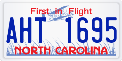 NC license plate AHT1695