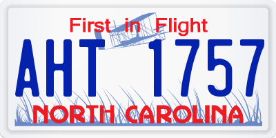 NC license plate AHT1757
