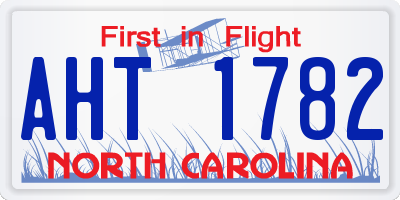 NC license plate AHT1782