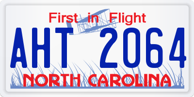 NC license plate AHT2064