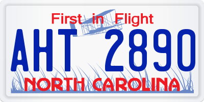 NC license plate AHT2890