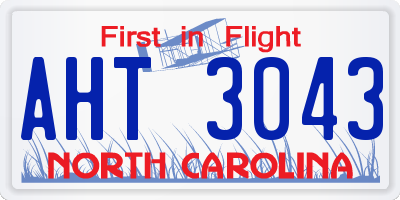 NC license plate AHT3043