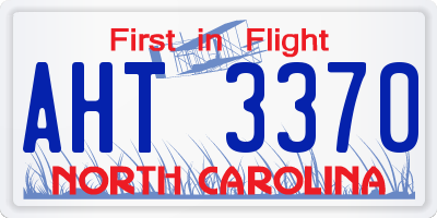 NC license plate AHT3370