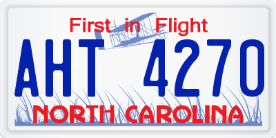 NC license plate AHT4270