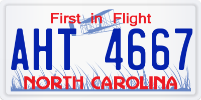 NC license plate AHT4667