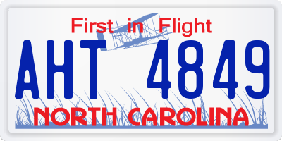 NC license plate AHT4849
