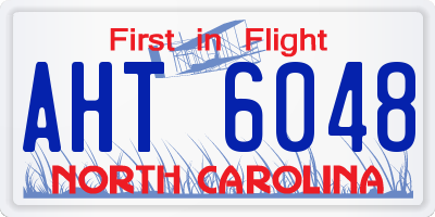NC license plate AHT6048