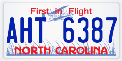 NC license plate AHT6387