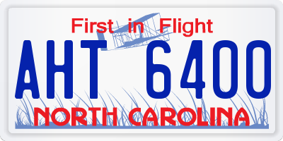 NC license plate AHT6400