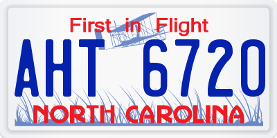 NC license plate AHT6720