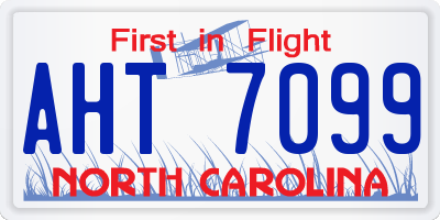 NC license plate AHT7099