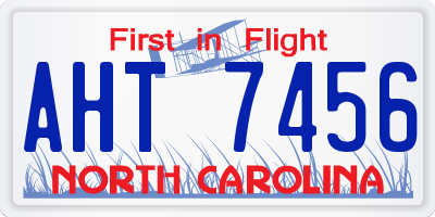 NC license plate AHT7456