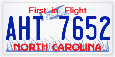 NC license plate AHT7652