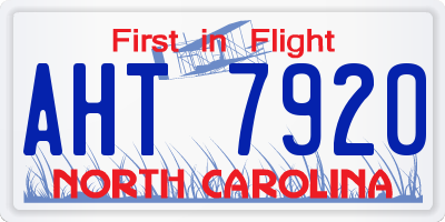 NC license plate AHT7920