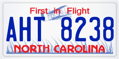 NC license plate AHT8238