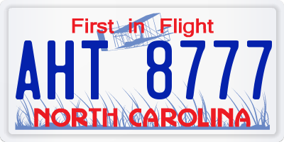 NC license plate AHT8777