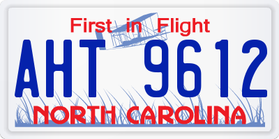 NC license plate AHT9612