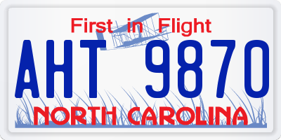 NC license plate AHT9870