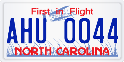 NC license plate AHU0044