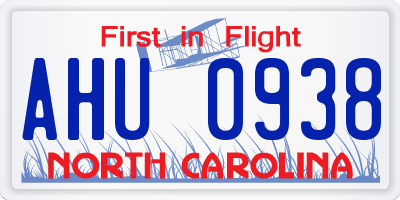 NC license plate AHU0938