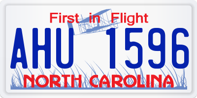 NC license plate AHU1596