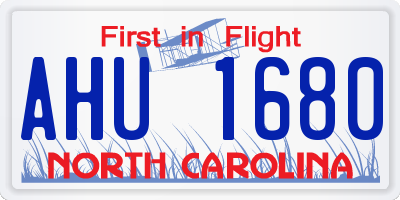 NC license plate AHU1680