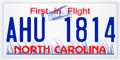 NC license plate AHU1814