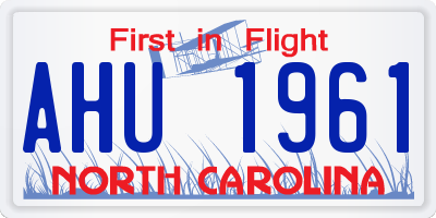 NC license plate AHU1961