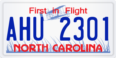 NC license plate AHU2301