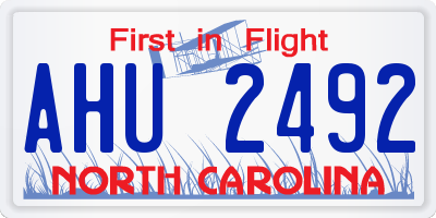 NC license plate AHU2492