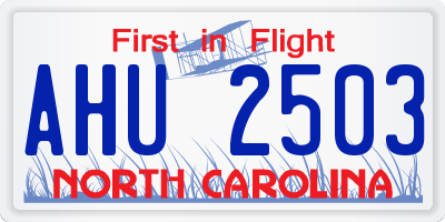 NC license plate AHU2503