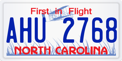 NC license plate AHU2768