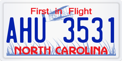NC license plate AHU3531