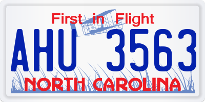 NC license plate AHU3563