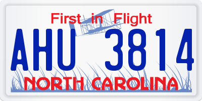 NC license plate AHU3814