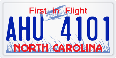 NC license plate AHU4101