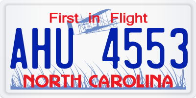 NC license plate AHU4553