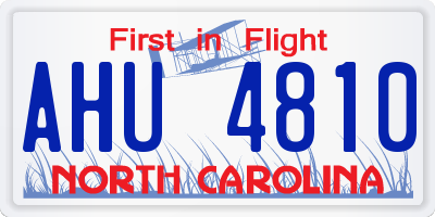 NC license plate AHU4810