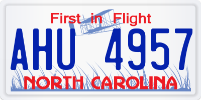 NC license plate AHU4957