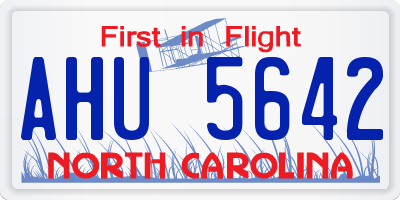 NC license plate AHU5642