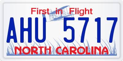 NC license plate AHU5717