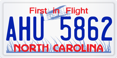 NC license plate AHU5862