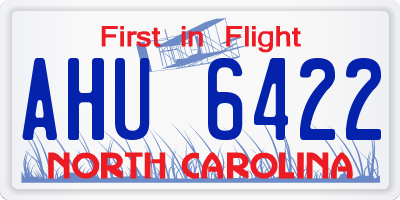 NC license plate AHU6422