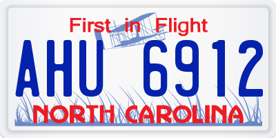 NC license plate AHU6912