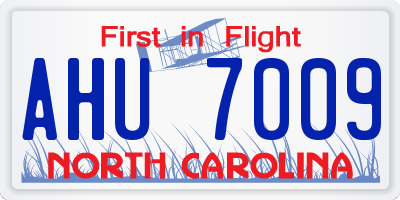 NC license plate AHU7009