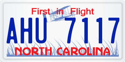 NC license plate AHU7117