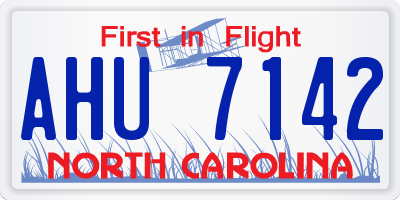 NC license plate AHU7142