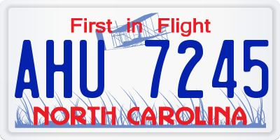 NC license plate AHU7245
